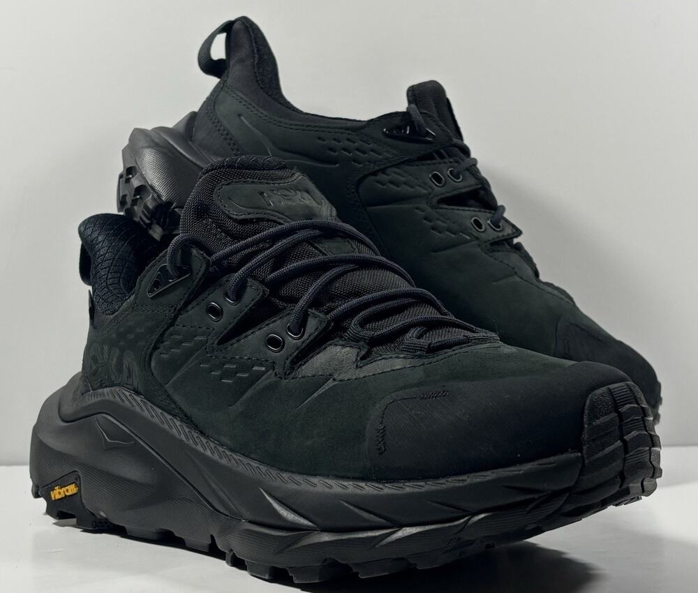HOKA Kaha 2 Low GTX Men’s 7 Black Gore-Tex Vibram Hiking Shoes 1123190 BBLC EUC